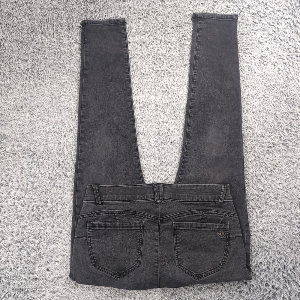 Democracy Jeans Women 8 Black Ab Technology Skinny Denim Distressed Normcore